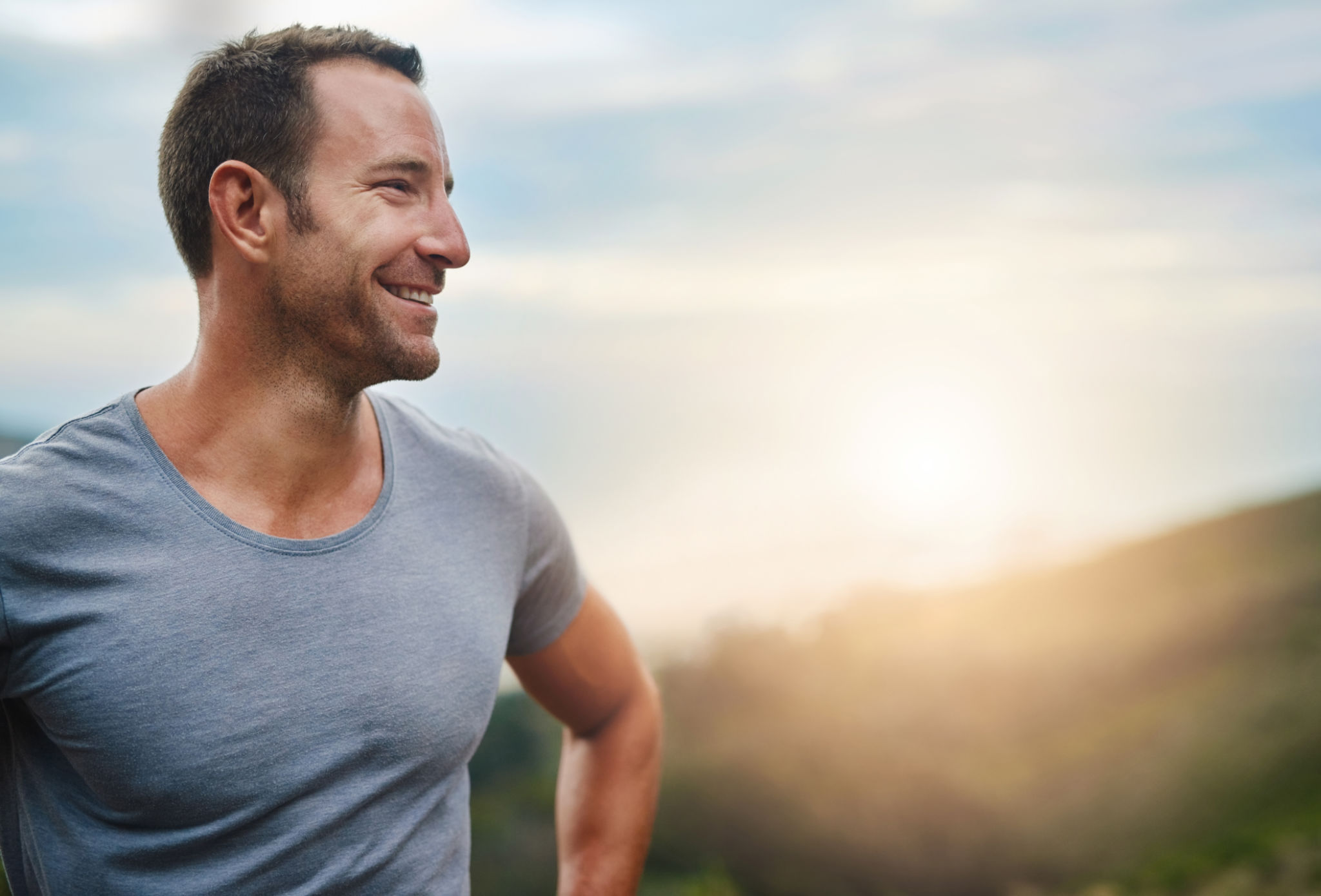 motivated person outdoors