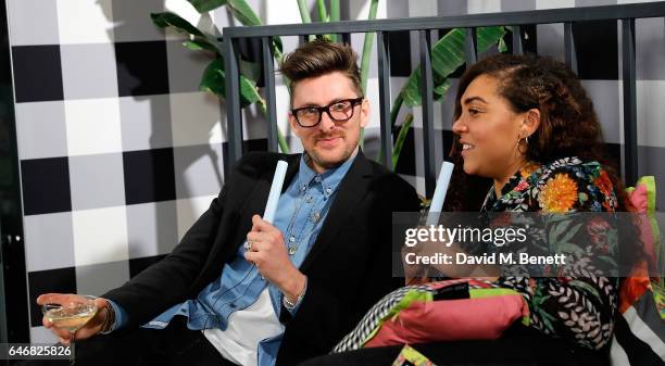 Henry Holland and Miquita Oliver attend the launch of House Of Holland x Habitat at Habitat on March 1, 2017 in London, England.