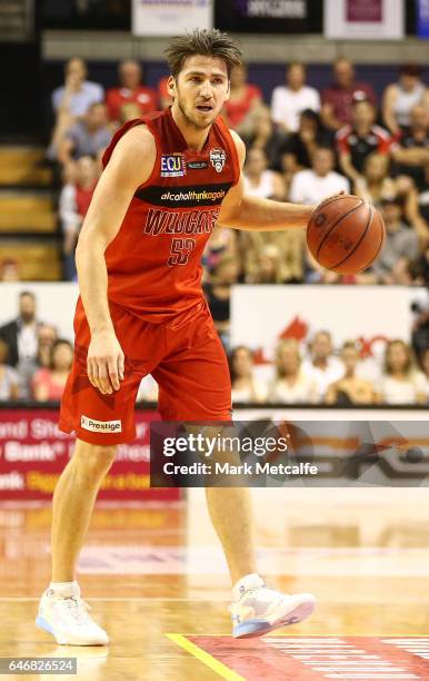 Damian Martin of the Wildcats in action during game two of the NBL Grand Final series between the Perth Wildcats and the Illawarra Hawks at WIN...