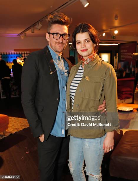 Henry Holland and Pixie Geldof attend the launch of House Of Holland x Habitat at Habitat on March 1, 2017 in London, England.