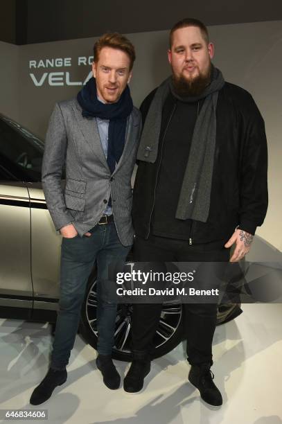 Rory Graham AKA Rag'n'Bone Man and Damian Lewis attend the world premiere launch of the new Range Rover Velar at Design Museum on March 1, 2017 in...