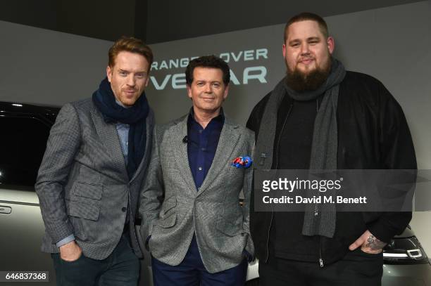 Rory Graham AKA Rag'n'Bone Man, Design Director of Jaguar Land Rover Gerry McGovern and Damian Lewis attend the world premiere launch of the new...
