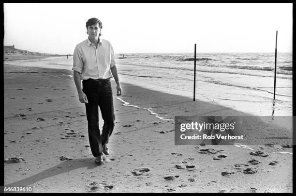 Bryan Ferry of Roxy Music, portrait, Kijkduin, Netherlands, 28th May 1982.