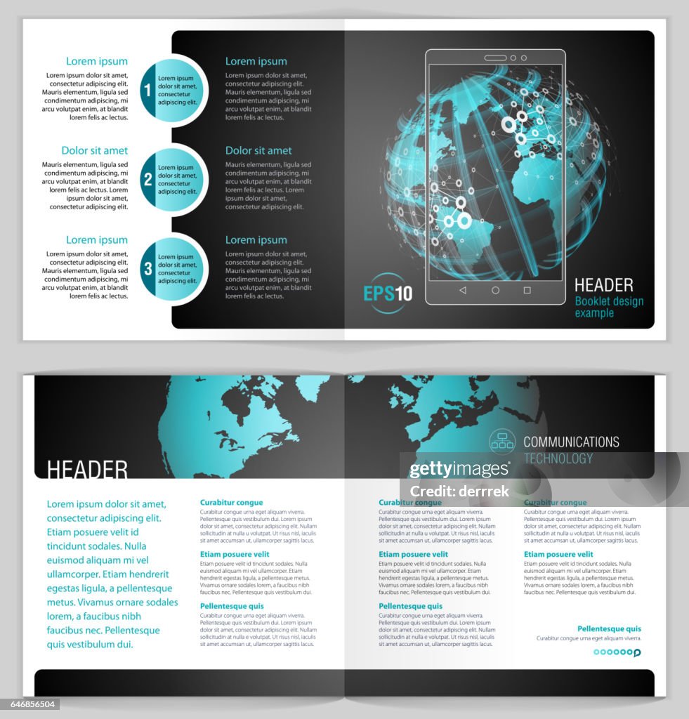 Booklet Design Example Global Communications High-Res Vector Graphic ...