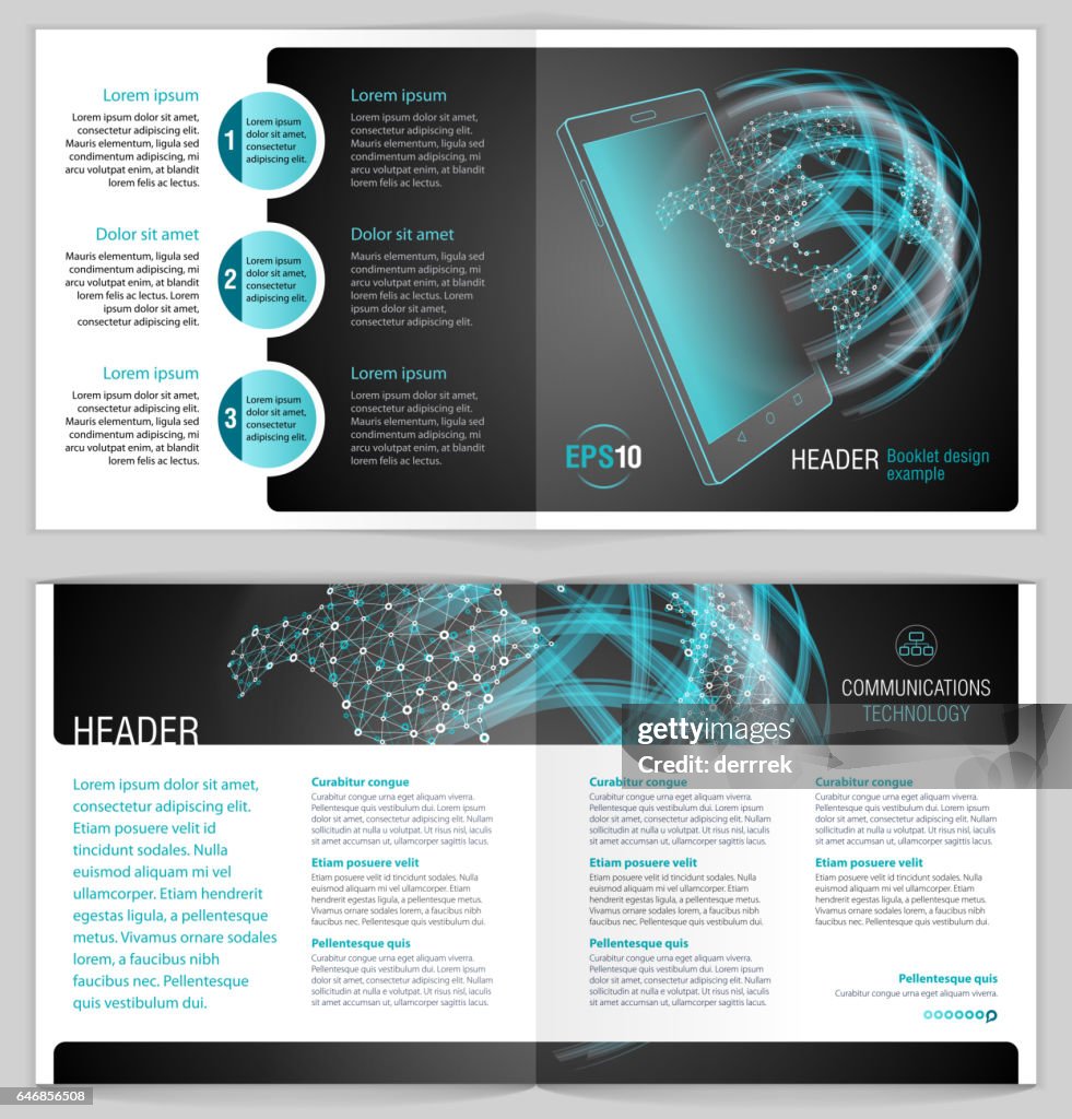 Booklet Design Example Global Communications High-Res Vector Graphic ...