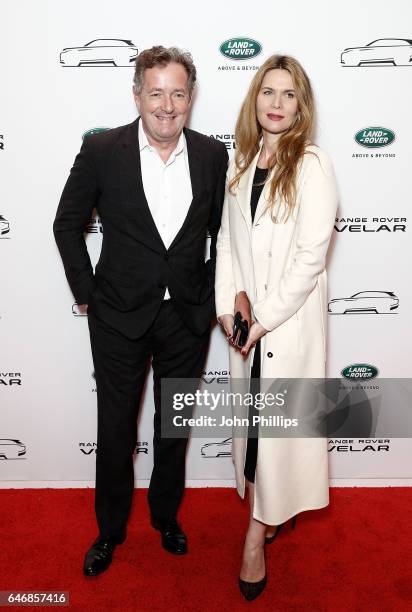 Piers Morgan and Celia Walden arrive at the launch of the New Range Rover Velar on March 1, 2017 in London, United Kingdom.