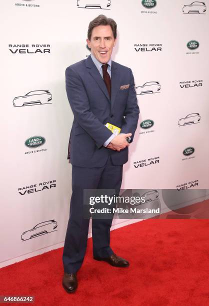 Rob Brydon arrives at the launch of the New Range Rover Velar on March 1, 2017 in London, United Kingdom.