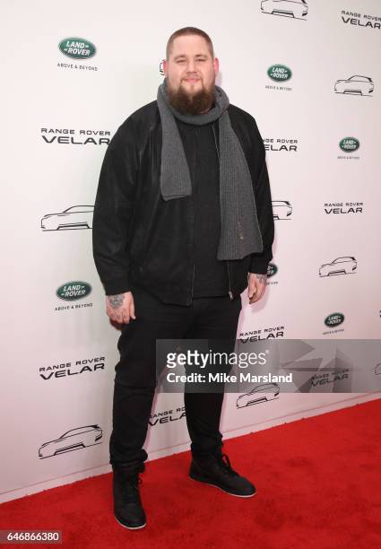 Rag'n'Bone Man arrives at the launch of the New Range Rover Velar on March 1, 2017 in London, United Kingdom.
