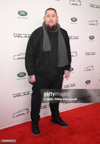 Rag'n'Bone Man arrives at the launch of the New Range Rover Velar on March 1, 2017 in London, United Kingdom.