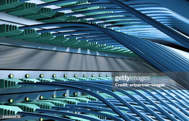 cables connected to a server - plug stock-fotos und bilder
