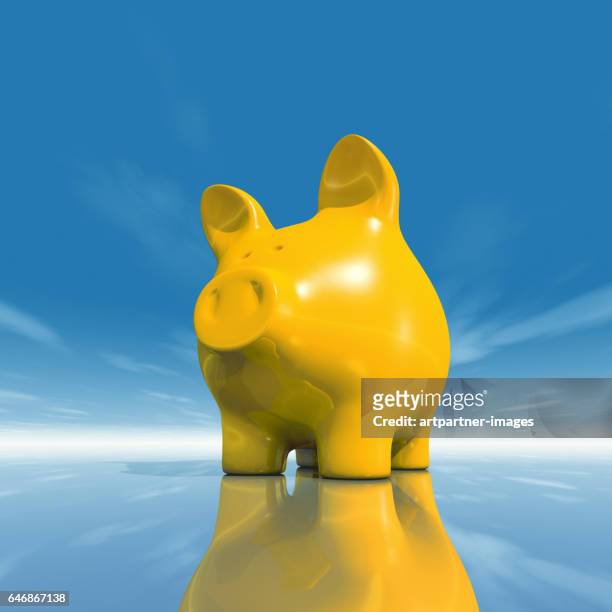 piggy bank against blue sky - heidelberg project stock pictures, royalty-free photos & images