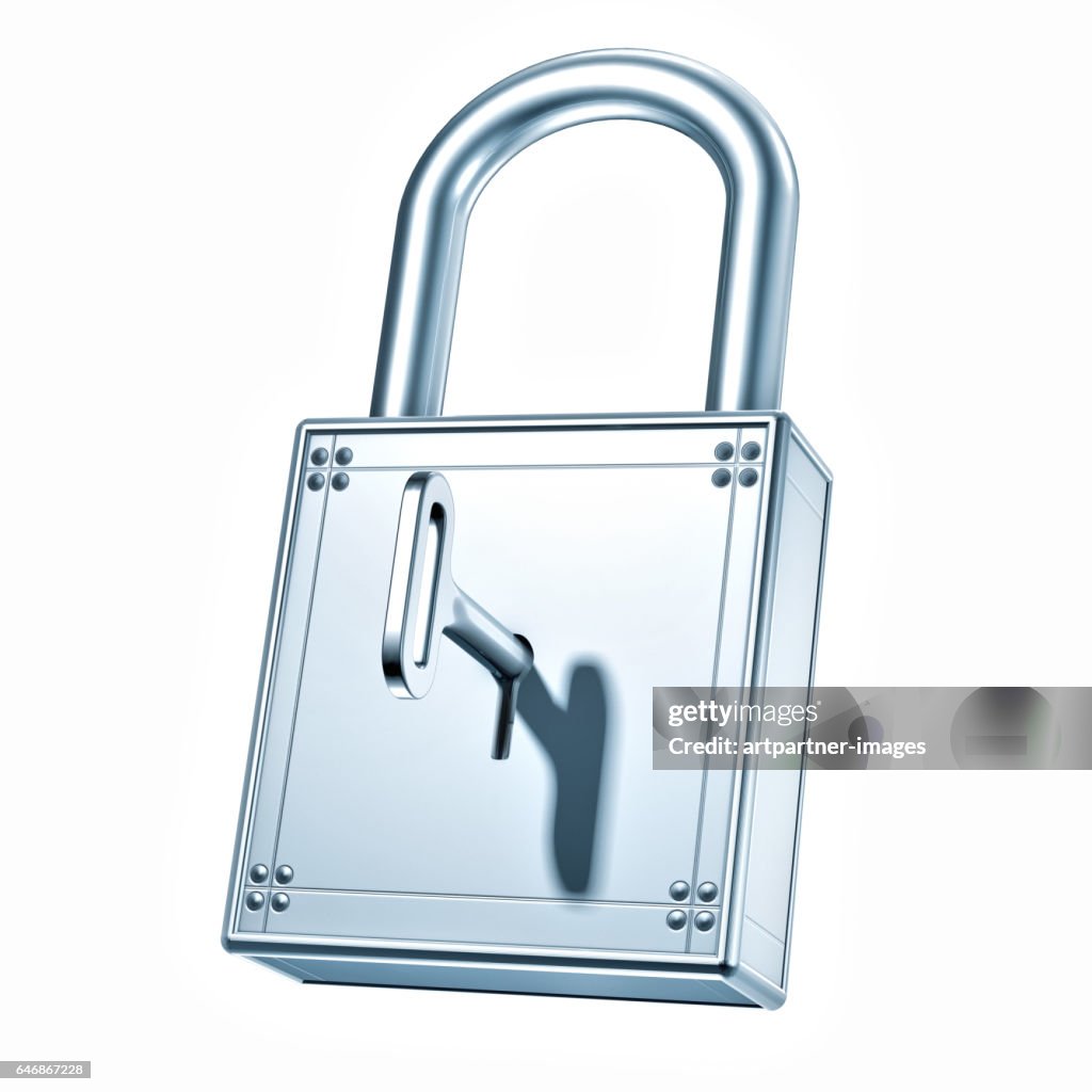 Closed Padlock made of steel
