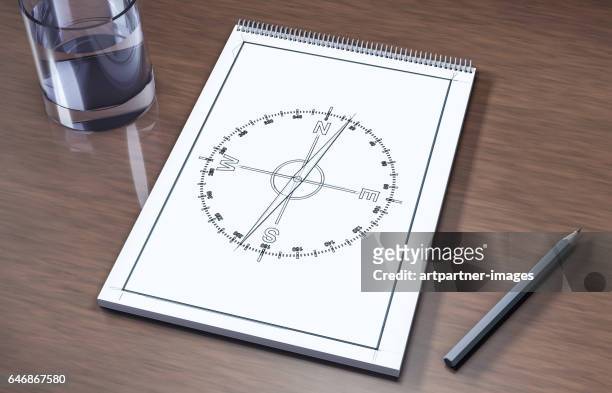 navigational compass on a conference table - heidelberg project stock pictures, royalty-free photos & images