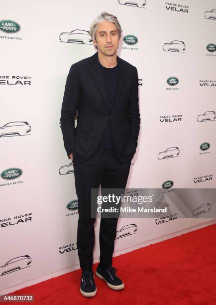 George Lamb arrives at the launch of the New Range Rover Velar on March 1, 2017 in London, United Kingdom.