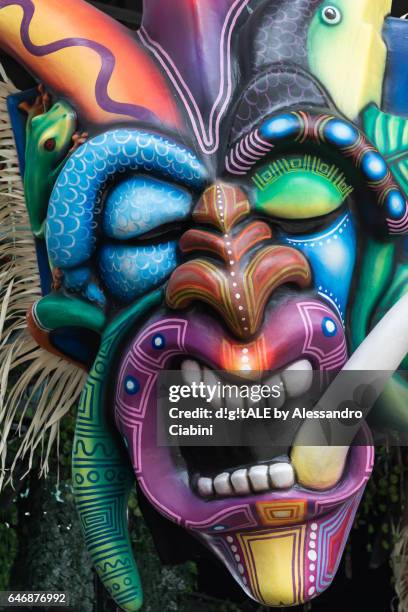 inside the carnival of viareggio 2017 - boruca - dietro la maschera di uberto e luigi bonetti - dietro stock pictures, royalty-free photos & images