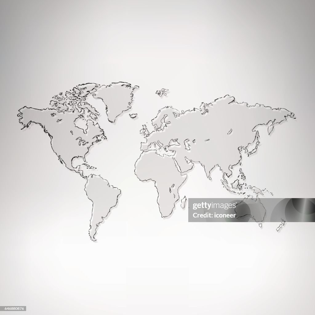 Color Rine Map World Map Green Colors With Connections High-Res Vector Graphic - Getty ...