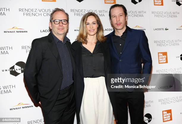 Director Etienne Comar, and actors Cecile de France and Reda Kateb attend the 2017 Rendez-Vous With French Cinema Opening Night Premiere Of "Django"...