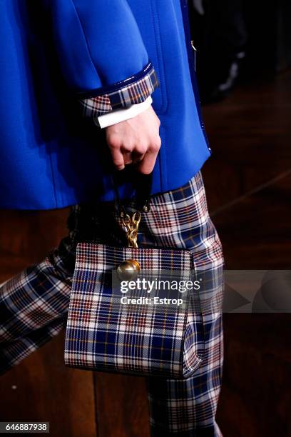 Bag detail at the Tory Burch show during the New York Fashion Week February 2017 collections on February 14, 2017 in New York City.