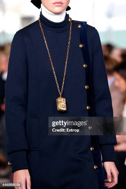 Cloth detail at the Tory Burch show during the New York Fashion Week February 2017 collections on February 14, 2017 in New York City.