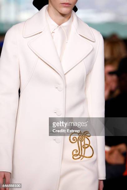 Cloth detail at the Tory Burch show during the New York Fashion Week February 2017 collections on February 14, 2017 in New York City.