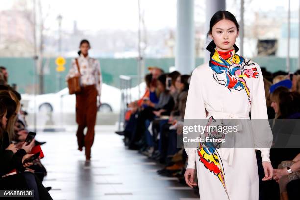 Detail at the Tory Burch show during the New York Fashion Week February 2017 collections on February 14, 2017 in New York City.