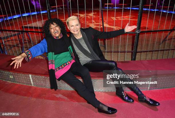 Linda Joan Orleans and Chris Kolonko during Circus Krone celebrates premiere of 'Krone KUHlinarrisch' at Circus Krone on March 1, 2017 in Munich,...