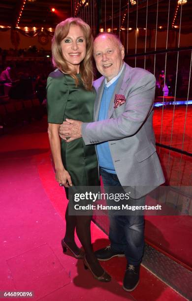 Joseph Vilsmaier and his partner Birgit Muth during Circus Krone celebrates premiere of 'Krone KUHlinarrisch' at Circus Krone on March 1, 2017 in...
