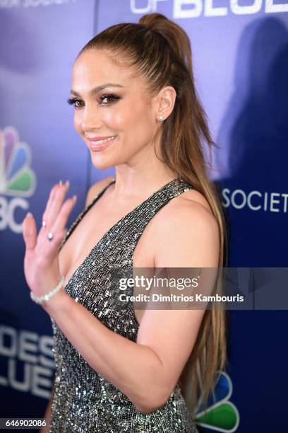 Actress Jennifer Lopez attends The Season 2 Premiere Of "Shades Of Blue" hosted by NBC And The Cinema Society at The Roxy Hotel Cinema on March 1,...