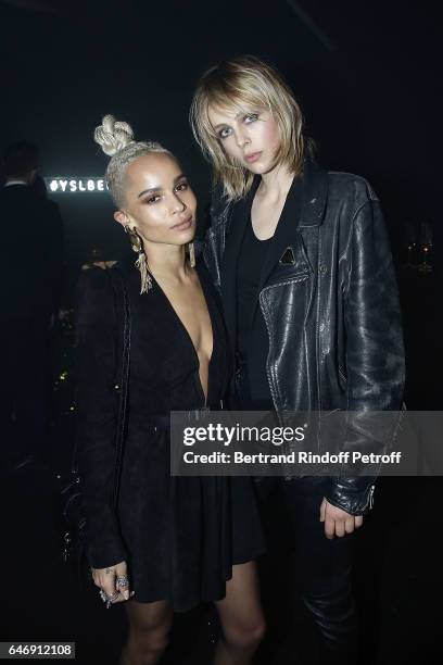 Zoe Kravitz and Edie Campbell attend Yves Saint Laurent Beauty Party as part of the Paris Fashion Week Womenswear Fall/Winter 2017/2018 at Carre Des...
