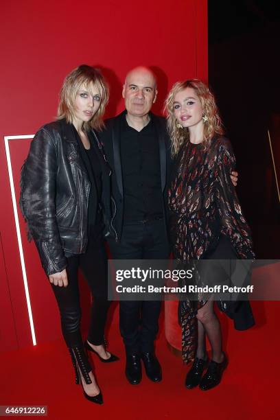 Edie Campbell, Stephan Bezy and Staz Lindes attend Yves Saint Laurent Beauty Party as part of the Paris Fashion Week Womenswear Fall/Winter 2017/2018...