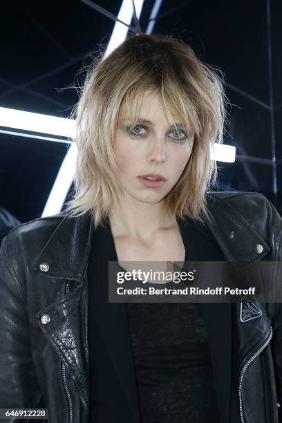 Model Edie Campbell attends Yves Saint Laurent Beauty Party as part of the Paris Fashion Week Womenswear Fall/Winter 2017/2018 at Carre Des Sangliers...