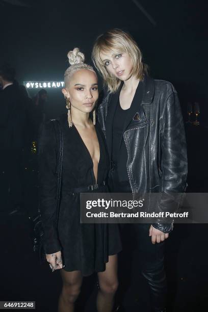 Zoe Kravitz and Edie Campbell attend Yves Saint Laurent Beauty Party as part of the Paris Fashion Week Womenswear Fall/Winter 2017/2018 at Carre Des...