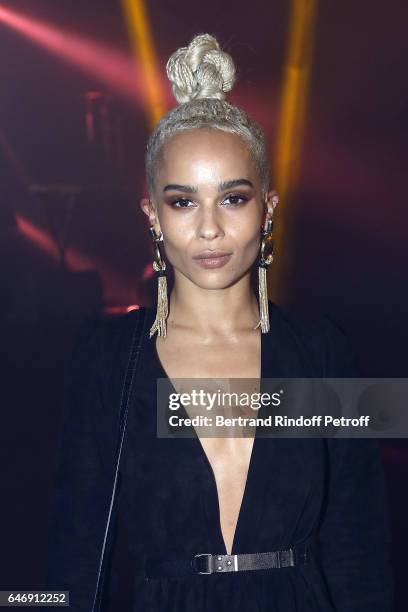 Zoe Kravitz attends Yves Saint Laurent Beauty Party as part of the Paris Fashion Week Womenswear Fall/Winter 2017/2018 at Carre Des Sangliers on...