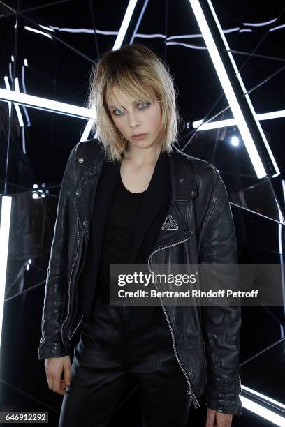 Model Edie Campbell attends Yves Saint Laurent Beauty Party as part of the Paris Fashion Week Womenswear Fall/Winter 2017/2018 at Carre Des Sangliers...