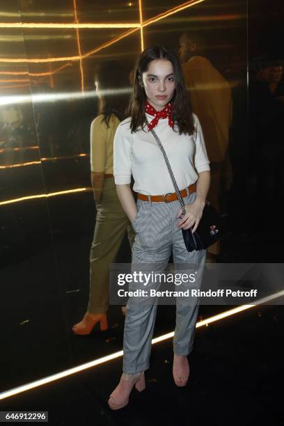 Actress Lola Le Lann attends Yves Saint Laurent Beauty Party as part of the Paris Fashion Week Womenswear Fall/Winter 2017/2018 at Carre Des...
