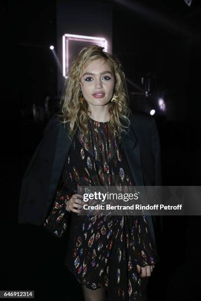 Model Staz Lindes attends Yves Saint Laurent Beauty Party as part of the Paris Fashion Week Womenswear Fall/Winter 2017/2018 at Carre Des Sangliers...