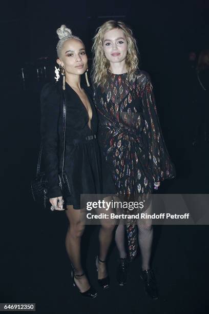 Zoe Kravitz and Staz Lindes attend Yves Saint Laurent Beauty Party as part of the Paris Fashion Week Womenswear Fall/Winter 2017/2018 at Carre Des...