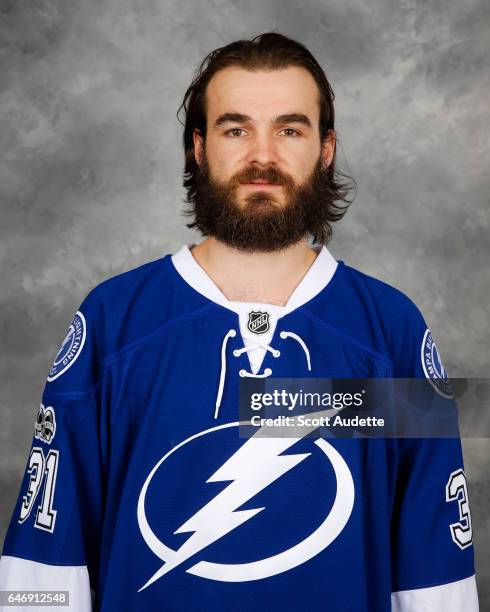 Goalie Peter Budaj of the Tampa Bay Lightning poses for his official headshot at Amalie Arena on March 1, 2017 in Tampa, Florida.