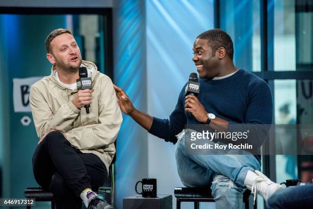 Actors Tim Robinson and Sam Richardson discuss "Detroiters" at the Build Series at Build Studio on March 1, 2017 in New York City.