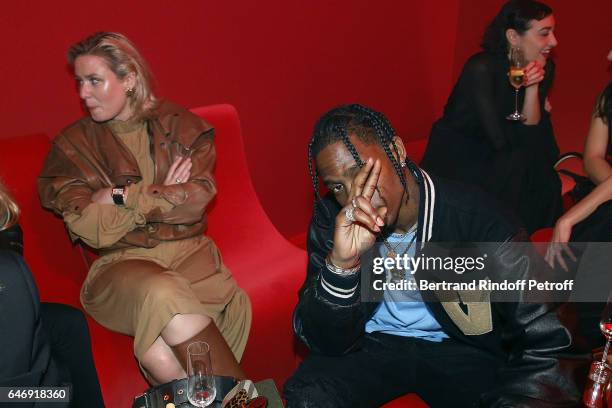Singer Roisin Murphy and Rapper Travis Scott attend Yves Saint Laurent Beauty Party as part of the Paris Fashion Week Womenswear Fall/Winter...
