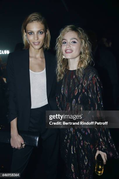 Anja Rubik and Staz Lindes attend Yves Saint Laurent Beauty Party as part of the Paris Fashion Week Womenswear Fall/Winter 2017/2018 at Carre Des...
