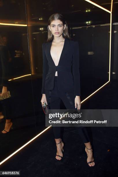 Writer Valentina Sampaio attends Yves Saint Laurent Beauty Party as part of the Paris Fashion Week Womenswear Fall/Winter 2017/2018 at Carre Des...