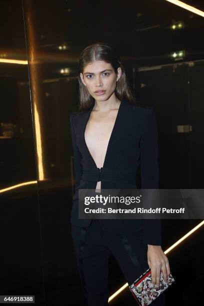 Writer Valentina Sampaio attends Yves Saint Laurent Beauty Party as part of the Paris Fashion Week Womenswear Fall/Winter 2017/2018 at Carre Des...