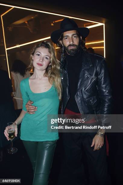 Alice Aufray and guest attend Yves Saint Laurent Beauty Party as part of the Paris Fashion Week Womenswear Fall/Winter 2017/2018 at Carre Des...
