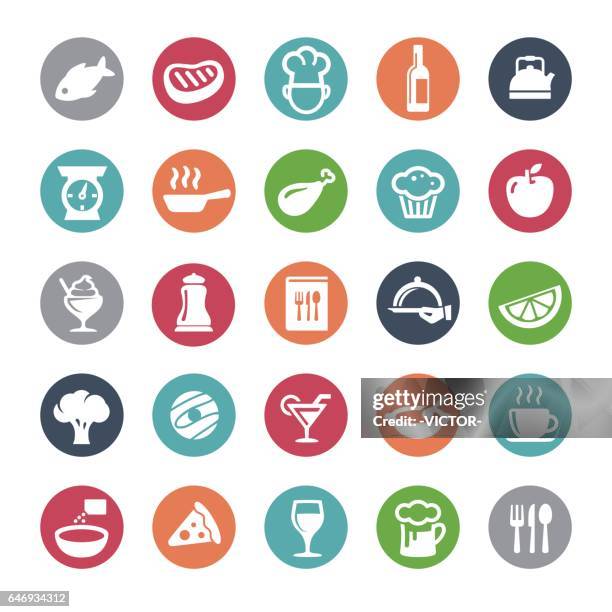 cafe und restaurant icons - bijou-serie - beef pie stock-grafiken, -clipart, -cartoons und -symbole