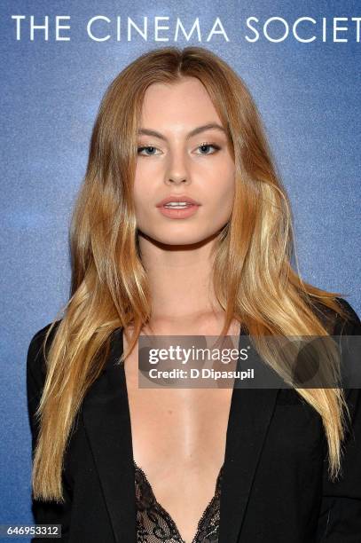 Ashley Graves attends the season two premiere of "Shades of Blue", hosted by NBC and The Cinema Society, at The Roxy on March 1, 2017 in New York...