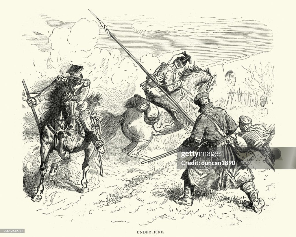 Franco Prussian War - Troops coming under firing