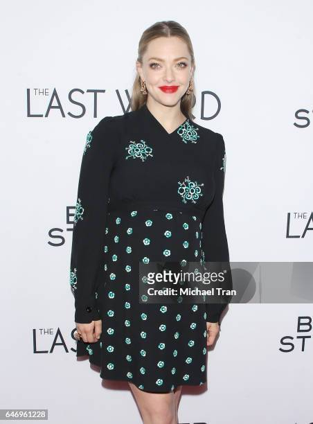 Amanda Seyfried arrives at the Los Angeles premiere of "The Last Word" held at ArcLight Hollywood on March 1, 2017 in Hollywood, California.