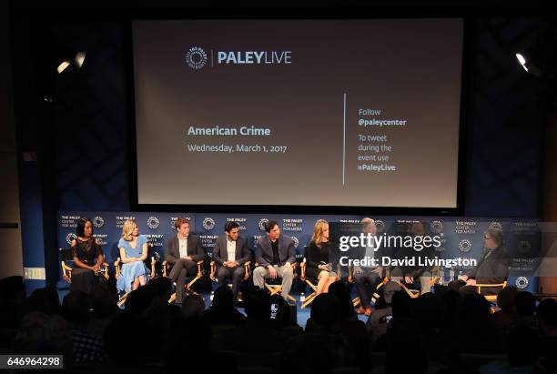 Actors Mickaelle X. Bizet, Ana Mulvoy-Ten, Connor Jessup, Richard Cabral, Benito Martinez and Felicity Huffman, executive producer Michael McDonald,...