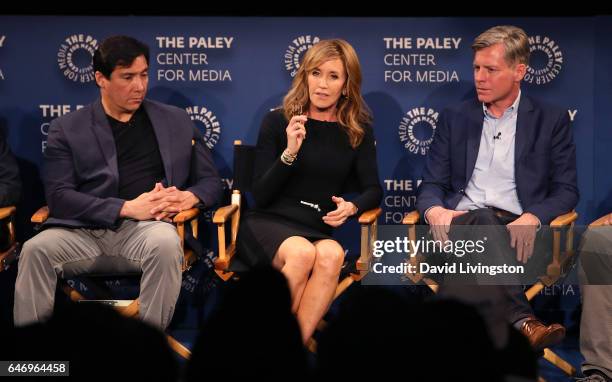 Actors Benito Martinez and Felicity Huffman and executive producer Michael McDonald attend a Q&A at the premiere screening and conversation for ABC's...